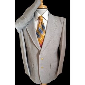 VTG Palm Springs by Palm Beach 2 Pc Gray Suit Jacket 40R Pants 34 x 31 Union USA